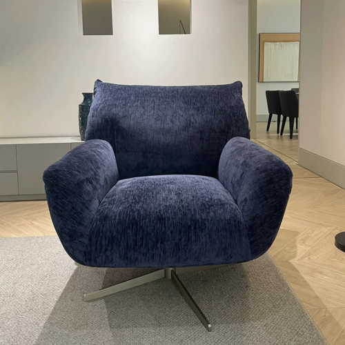 360 Swivel Chenille Fabric Accent Lounge Chair - Living room furniture - QONKA HOME
