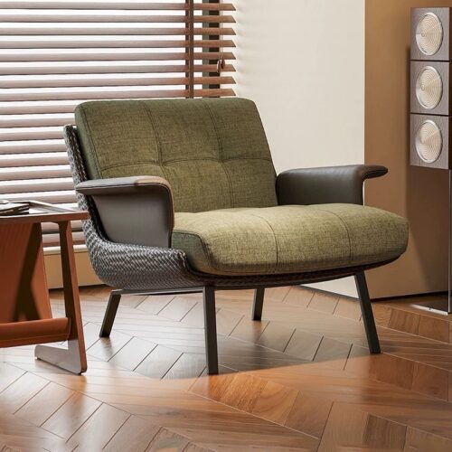 Leather lounge chair, living room armchair - Living room furniture - QONKA HOME