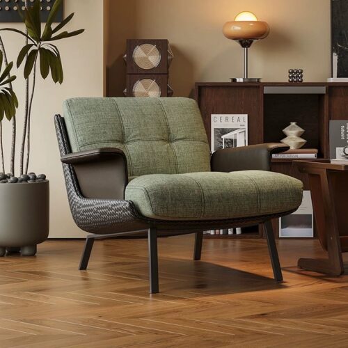 Leather lounge chair, living room armchair - Living room furniture - QONKA HOME