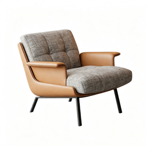 Leather lounge chair, living room armchair - Living room furniture - QONKA HOME