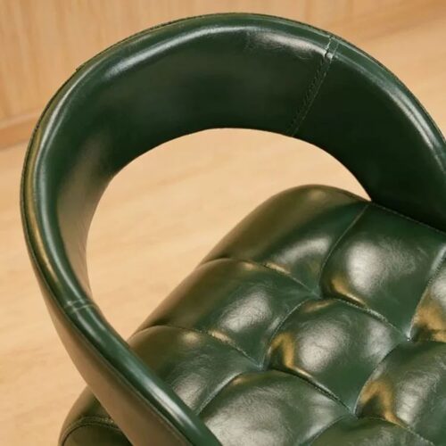 PU Leather Accent Chair With Rolling Casters - Living room furniture - QONKA HOME