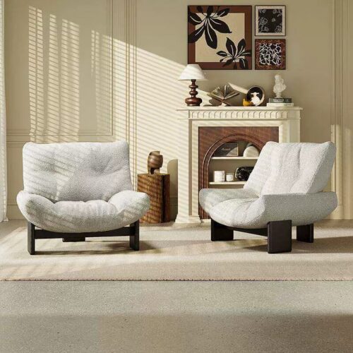 Customizable Solid Wood Leisure Accent Lounge Chair - Living room furniture - QONKA HOME