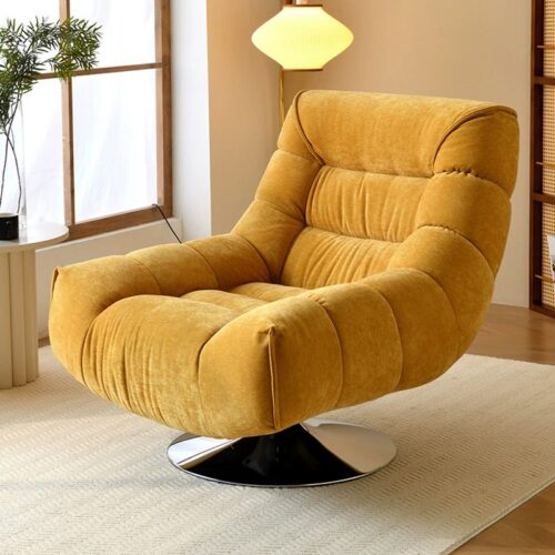 Plush Chenille 360 Swivel Lounge Chair - Living room furniture - QONKA HOME