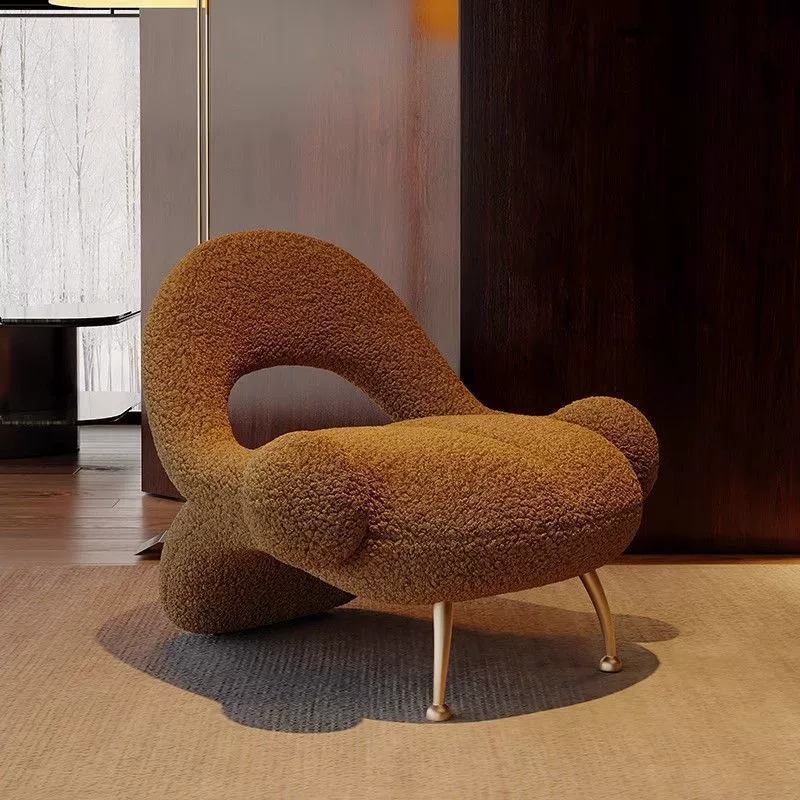 Artistic Boucle Fabric Designer Accent Chair - Living room furniture - QONKA HOME