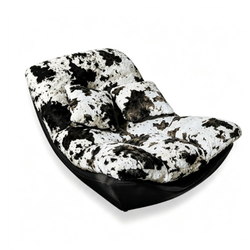 Cow Print Rocking Leisure Sofa Chair - Living room furniture - QONKA HOME