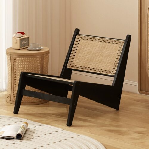 Solid Wood Rattan Leisure Lounge Chair - Living room furniture - QONKA HOME