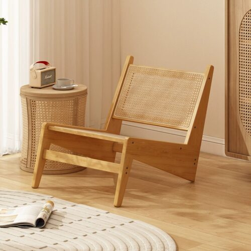 Solid Wood Rattan Leisure Lounge Chair - Living room furniture - QONKA HOME