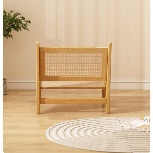 Solid Wood Rattan Leisure Lounge Chair - Living room furniture - QONKA HOME