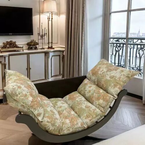 Solid Wood Rocking Chaise Lounge Chair - Living room furniture - QONKA HOME