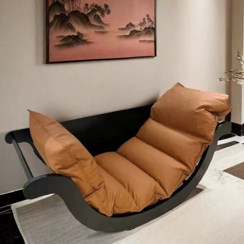 Solid Wood Rocking Chaise Lounge Chair - Living room furniture - QONKA HOME
