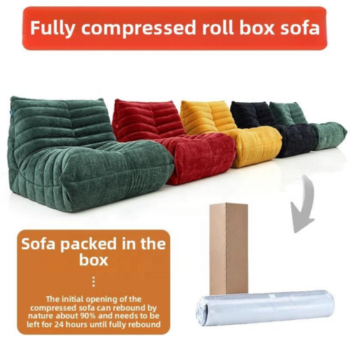 Double-sided corduroy caterpillar-style beanbag sofa - Living room furniture - QONKA HOME
