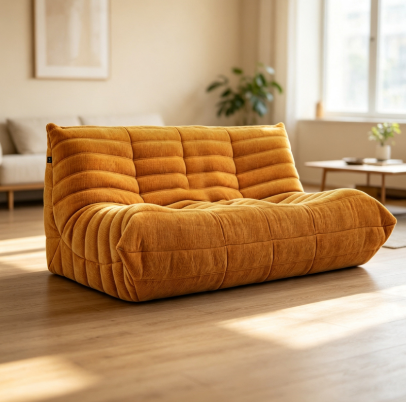 Double-sided corduroy caterpillar-style beanbag sofa - Living room furniture - QONKA HOME