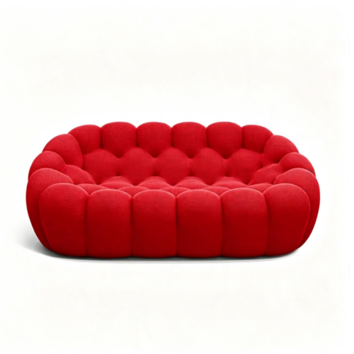Foldable curved fabric sofa - Living room furniture - QONKA HOME