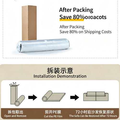 Vacuum Roll‑Packed Petal Sofa - Living room furniture - QONKA HOME
