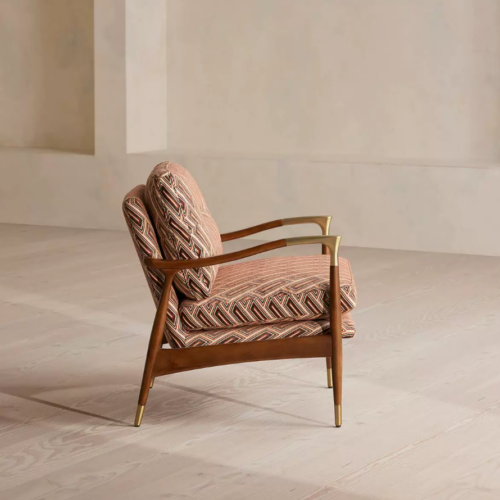 Wooden Accent Chair With Ottoman - Living room furniture - QONKA HOME