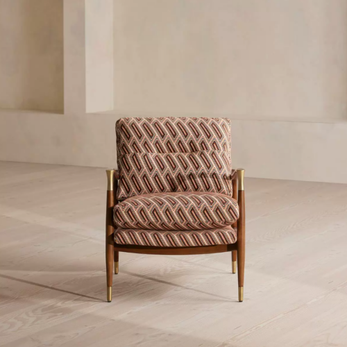 Wooden Accent Chair With Ottoman - Living room furniture - QONKA HOME