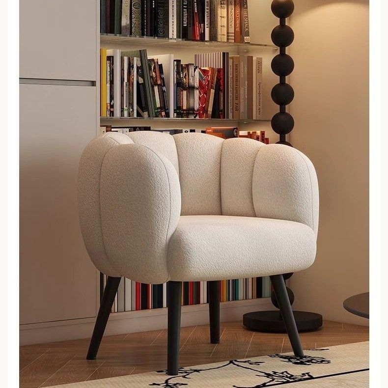Petal Shape Fabric Accent Chair - Living room furniture - QONKA HOME