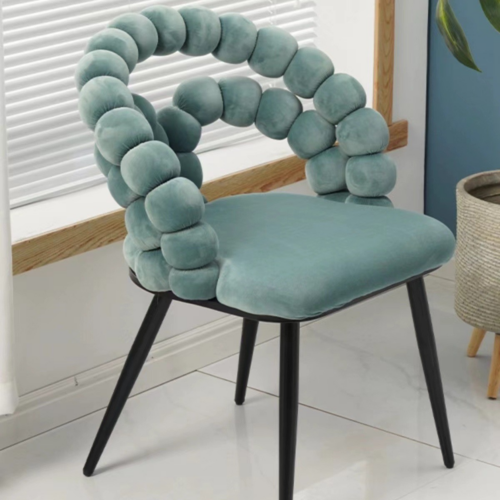Bobble Back Velvet Dressing Chair - Living room furniture - QONKA HOME