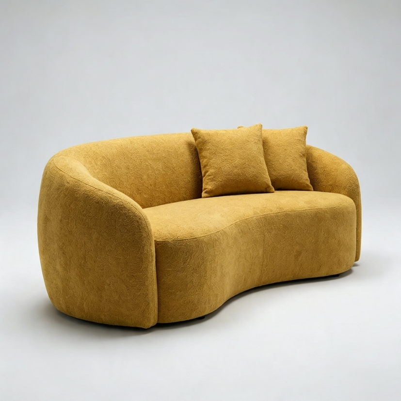 Vacuum Compressed Curved Teddy Sofa - Compressed sofa - QONKA HOME