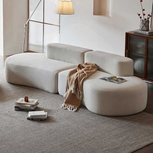 Compressed sofa, curved fabric sofa - Living room furniture - QONKA HOME