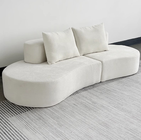 Compressed sofa, curved fabric sofa - Living room furniture - QONKA HOME