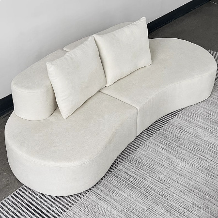 Compressed sofa, curved fabric sofa - Living room furniture - QONKA HOME