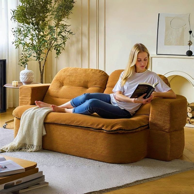 Folding bed for the lazy, corduroy fold-out sofa - Living room furniture - QONKA HOME