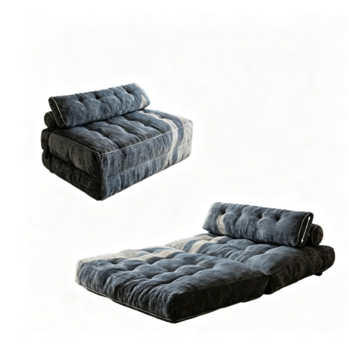 Foldable Corduroy Floor Sofa Bed Compressed - Living room furniture - QONKA HOME