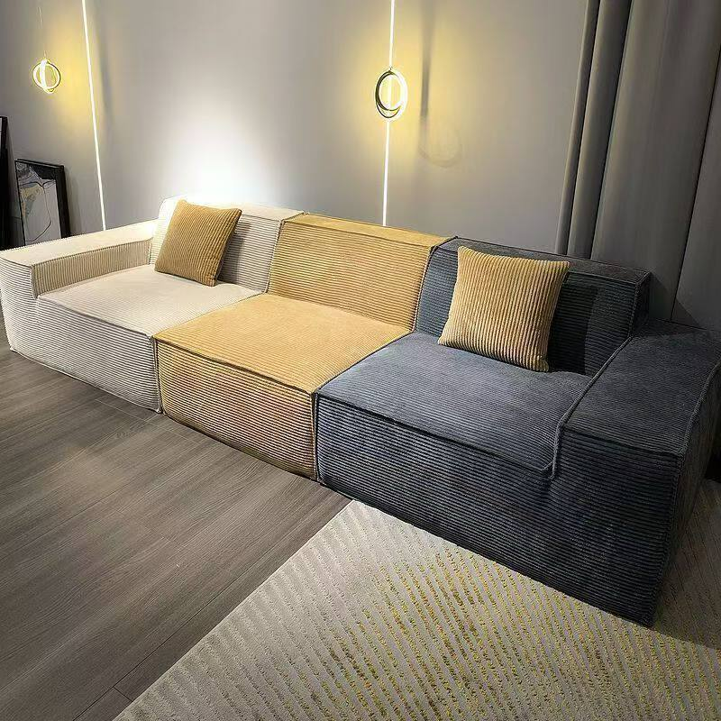 Chenille Upholstered Sofa, Pure Foam Compressed Sofa - Living room furniture - QONKA HOME