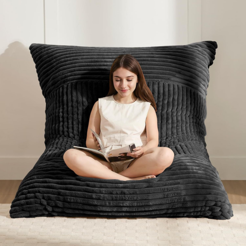 Vacuum Compressed Plush Bean Bag Sofa With Washable Cover - Living room furniture - QONKA HOME