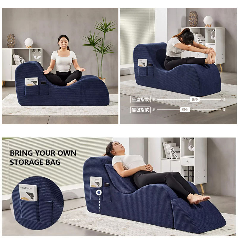 Compact sofa and yoga set with reclining chair, foldable - Living room furniture - QONKA HOME