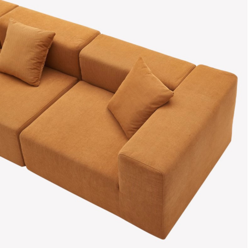 Straight-line modular sofa with square cushions - Living room furniture - QONKA HOME