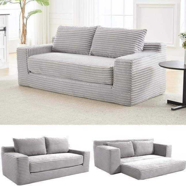 Vacuum Compressed Corduroy 2‑Seater Modular Sofa - Living room furniture - QONKA HOME