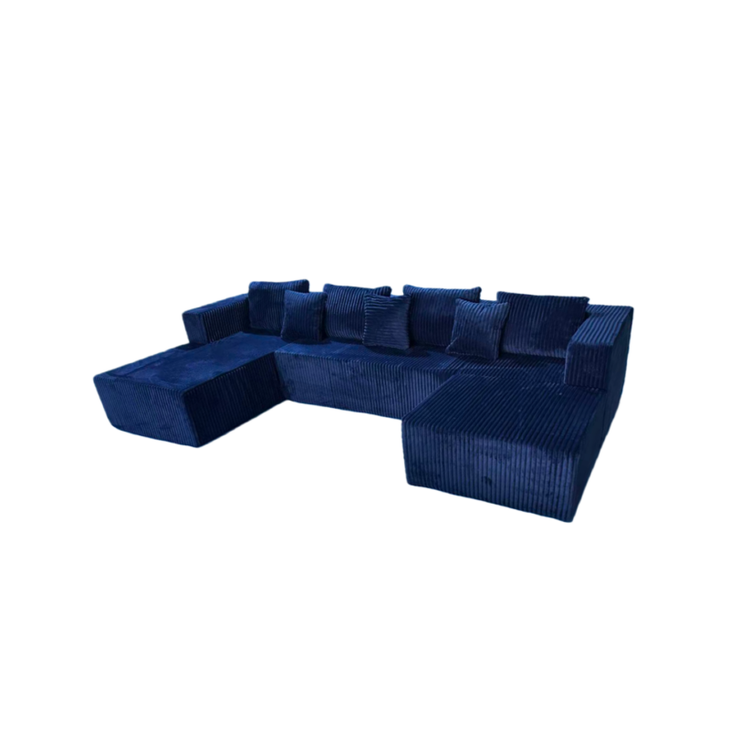 Boneless Modular Sofa Set: Foam Chaise Longue, Universal U-Shaped Sofa - Living room furniture - QONKA HOME