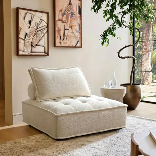 Compact vacuum-compressed fabric sofa - Living room furniture - QONKA HOME