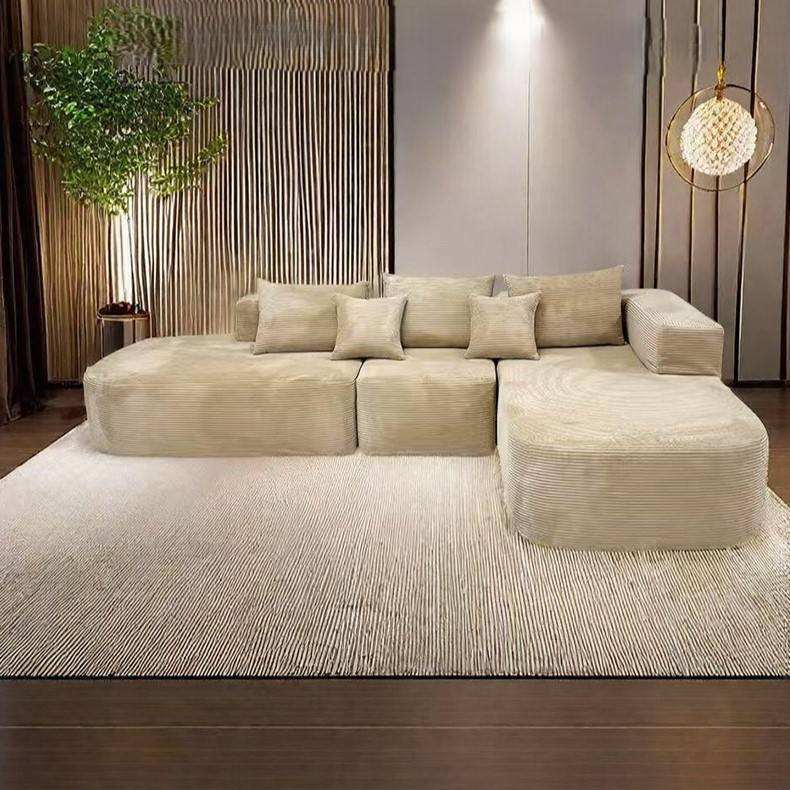 L-shaped chaise longue set with fold-out sofa bed - Living room furniture - QONKA HOME