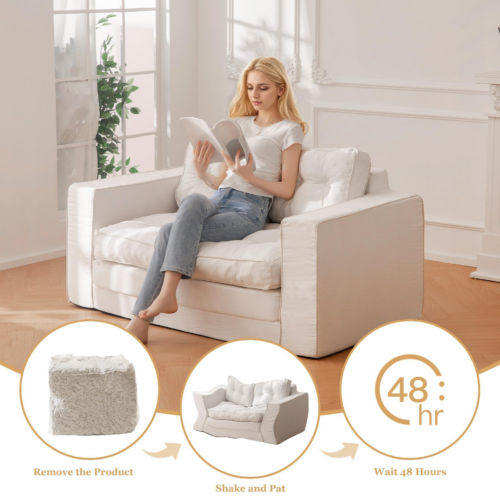 Vacuum Compressed Pull‑out Sofa Bed - Living room furniture - QONKA HOME