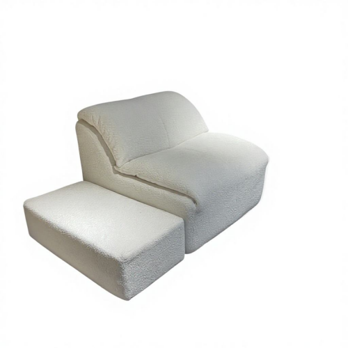 Fabric recliner sofa with footstool - Living room furniture - QONKA HOME