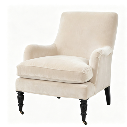 High-back meeting chair with castors, leisure armchair - Living room furniture - QONKA HOME