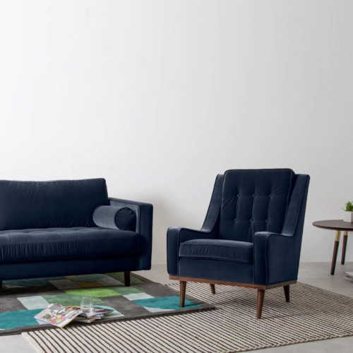 Vintage-style single armchair for the living room or bedroom - Living room furniture - QONKA HOME