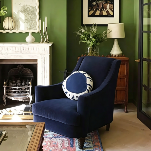 Minimalist fabric lounge chair, vintage sofa chair - Living room furniture - QONKA HOME