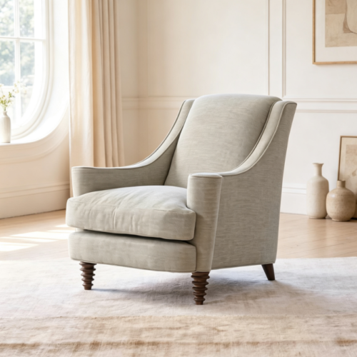 Minimalist fabric lounge chair, vintage sofa chair - Living room furniture - QONKA HOME