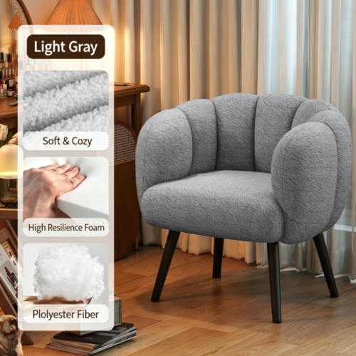 Petal‑Shaped Single Sofa Chair - Living room furniture - QONKA HOME