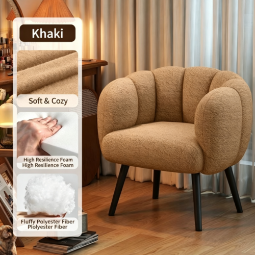 Petal‑Shaped Single Sofa Chair - Living room furniture - QONKA HOME
