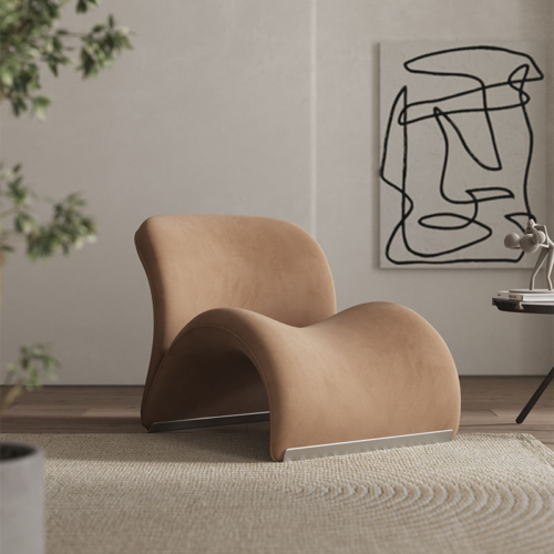 Sculptural Curved Lounge Chair - Living room furniture - QONKA HOME