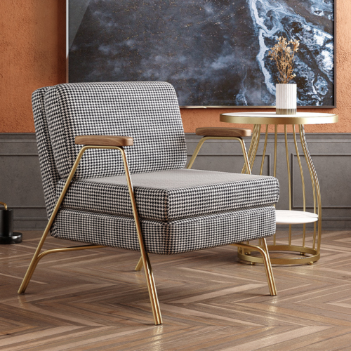 Houndstooth Retro Accent Chair - Living room furniture - QONKA HOME