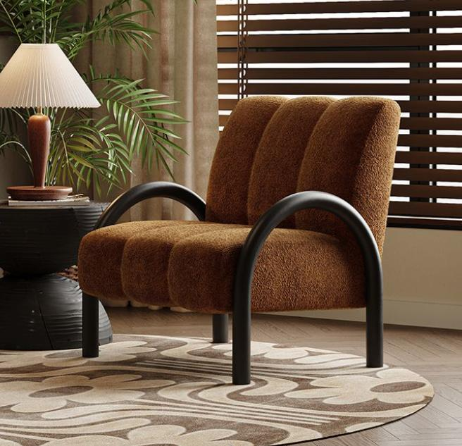 Modern Minimalist Chenille Armchair, Living Room Furniture - Living room furniture - QONKA HOME