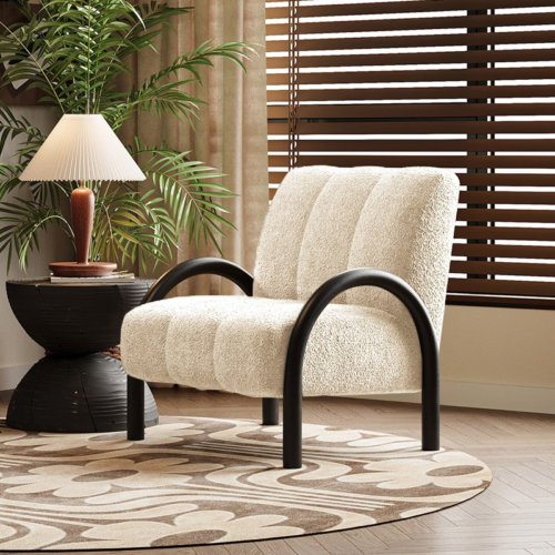 Modern Minimalist Chenille Armchair, Living Room Furniture - Living room furniture - QONKA HOME
