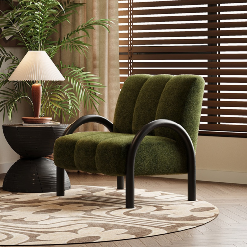 Modern Minimalist Chenille Armchair, Living Room Furniture - Living room furniture - QONKA HOME
