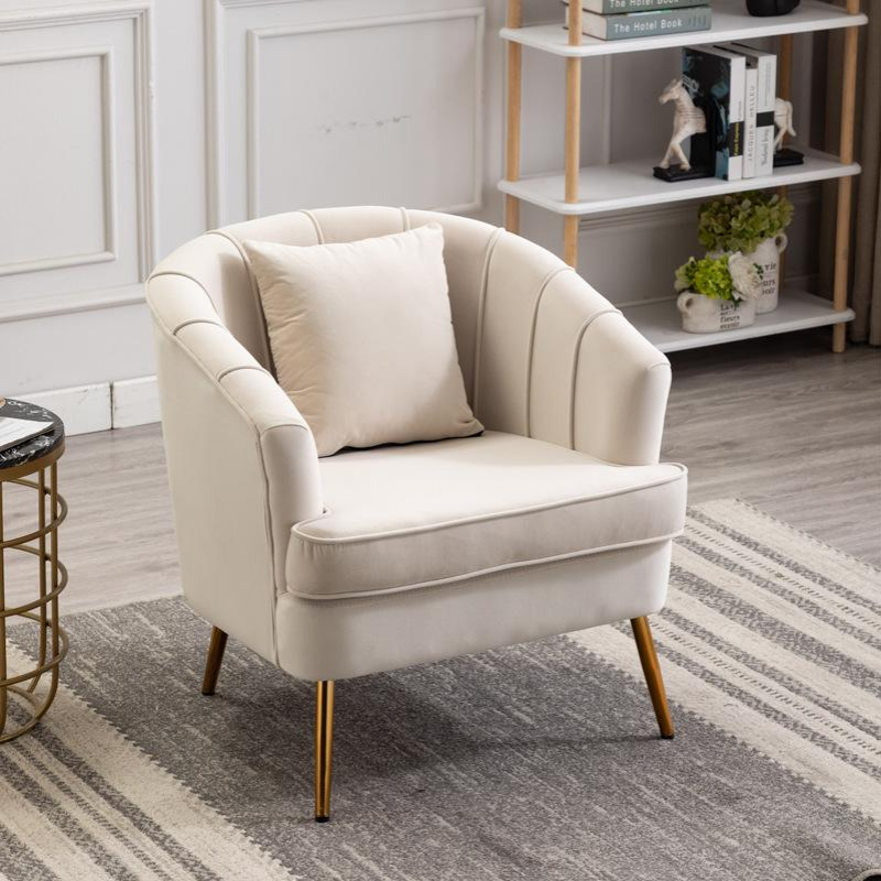 Fabric Sofa Set 1‑2‑3 Seater Gold Metal Leg - Living room furniture - QONKA HOME